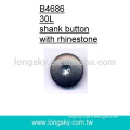 (#B4686) 19mm plastic abs shank button with rhinestone